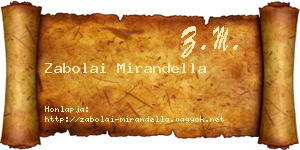 Zabolai Mirandella névjegykártya